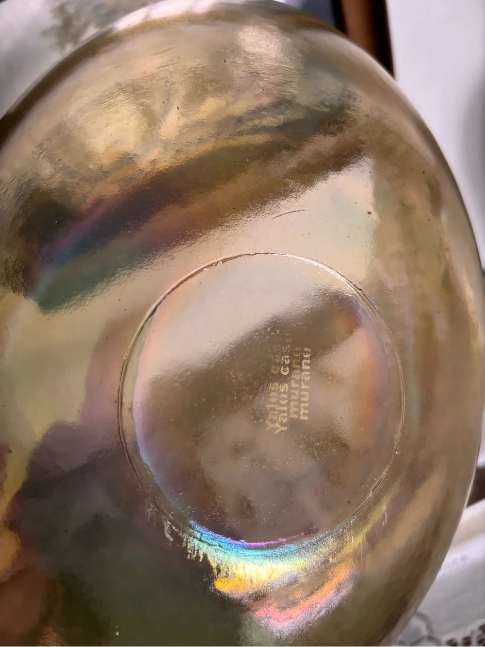 Vintage Murano Glass Bowl Made in Italy – Amber/Yellow Bullicante Art Glass
